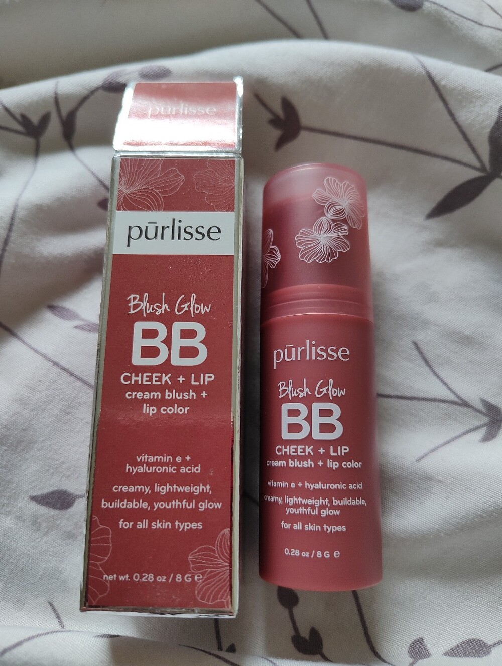 Purlisse Blush Glow BB Cheek + Lip Cream Nude Sugar Blush Lipstick Balm